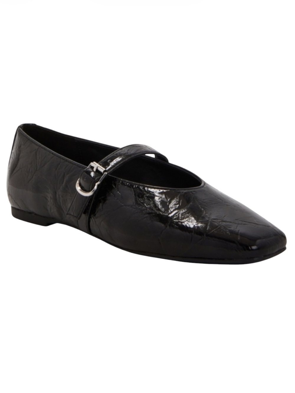 Katy Perry The Evie Black Patent Crinkle Mary Janes Size 6.5